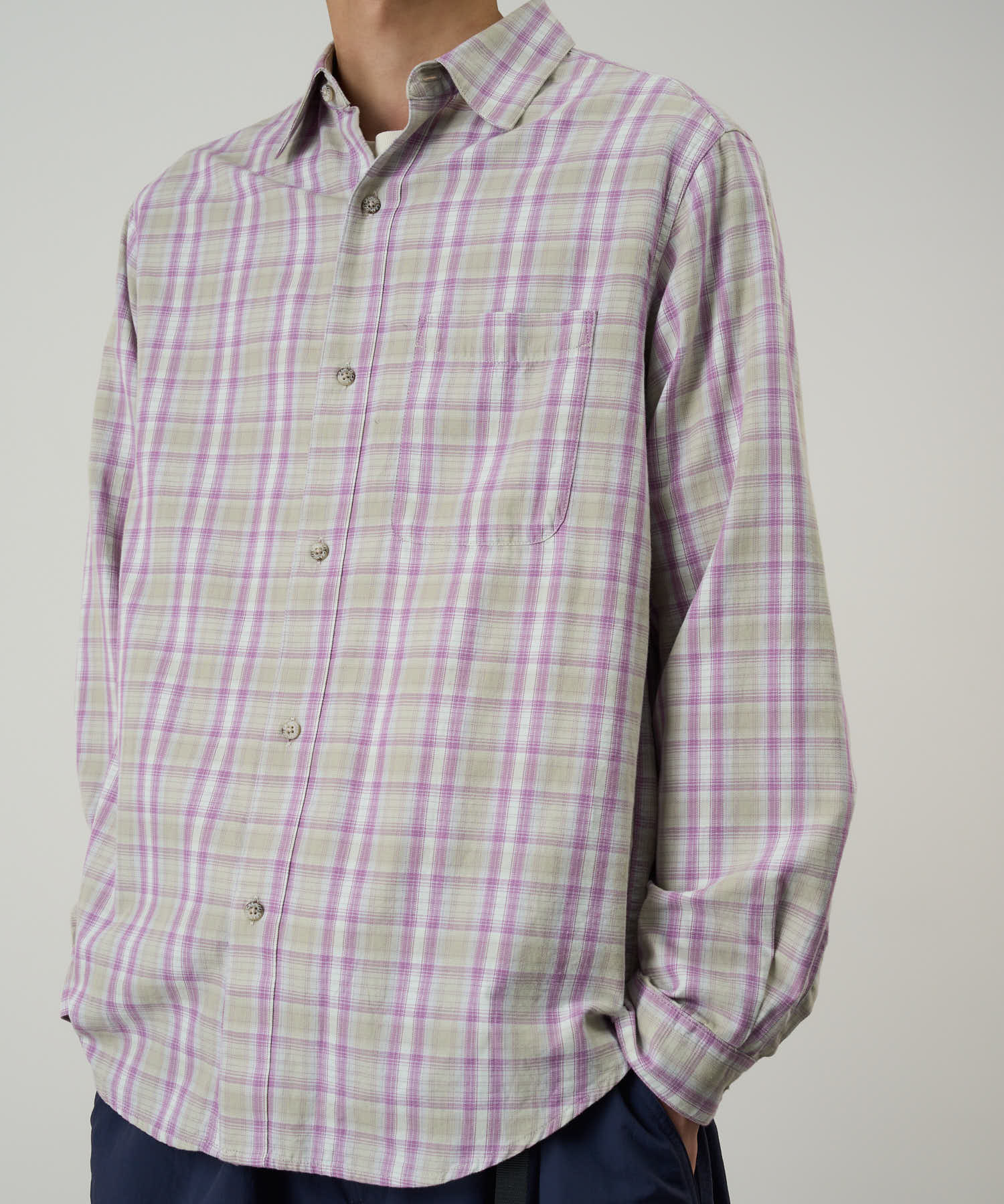 Checkered Ombre Shirt - Purple - Image 2