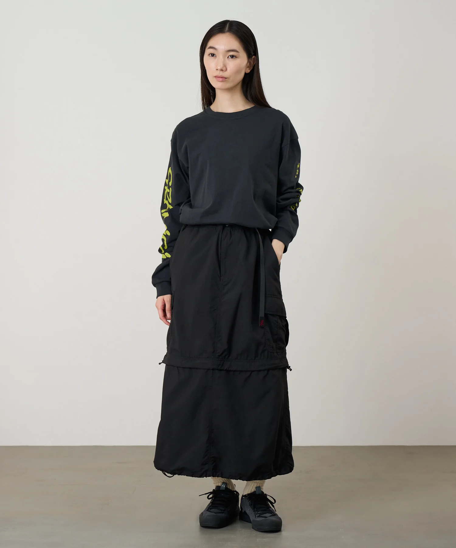 Convertible Cargo Skirt - Black - Image 3