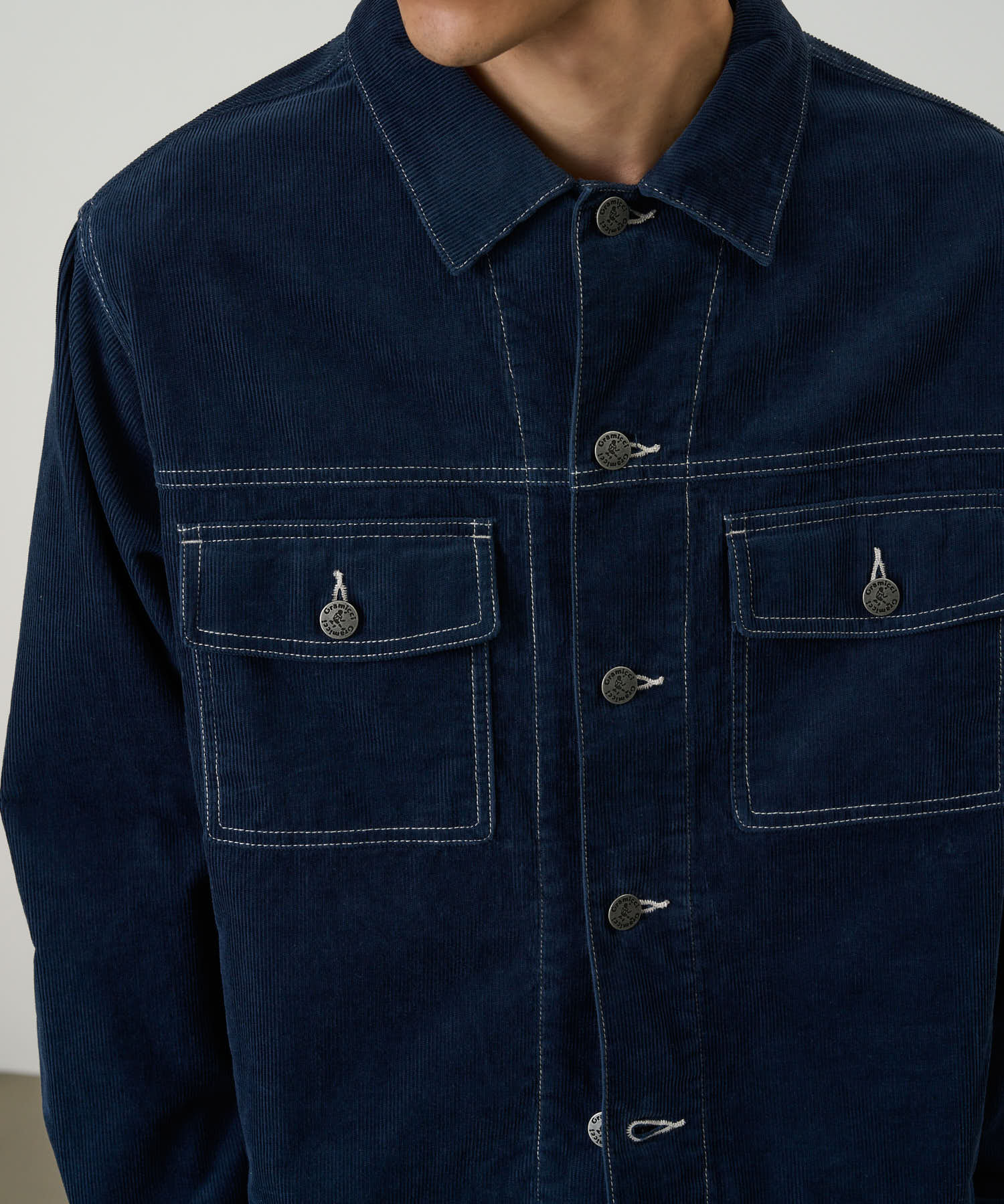 Corduroy Trucker Jacket - Navy - Image 2