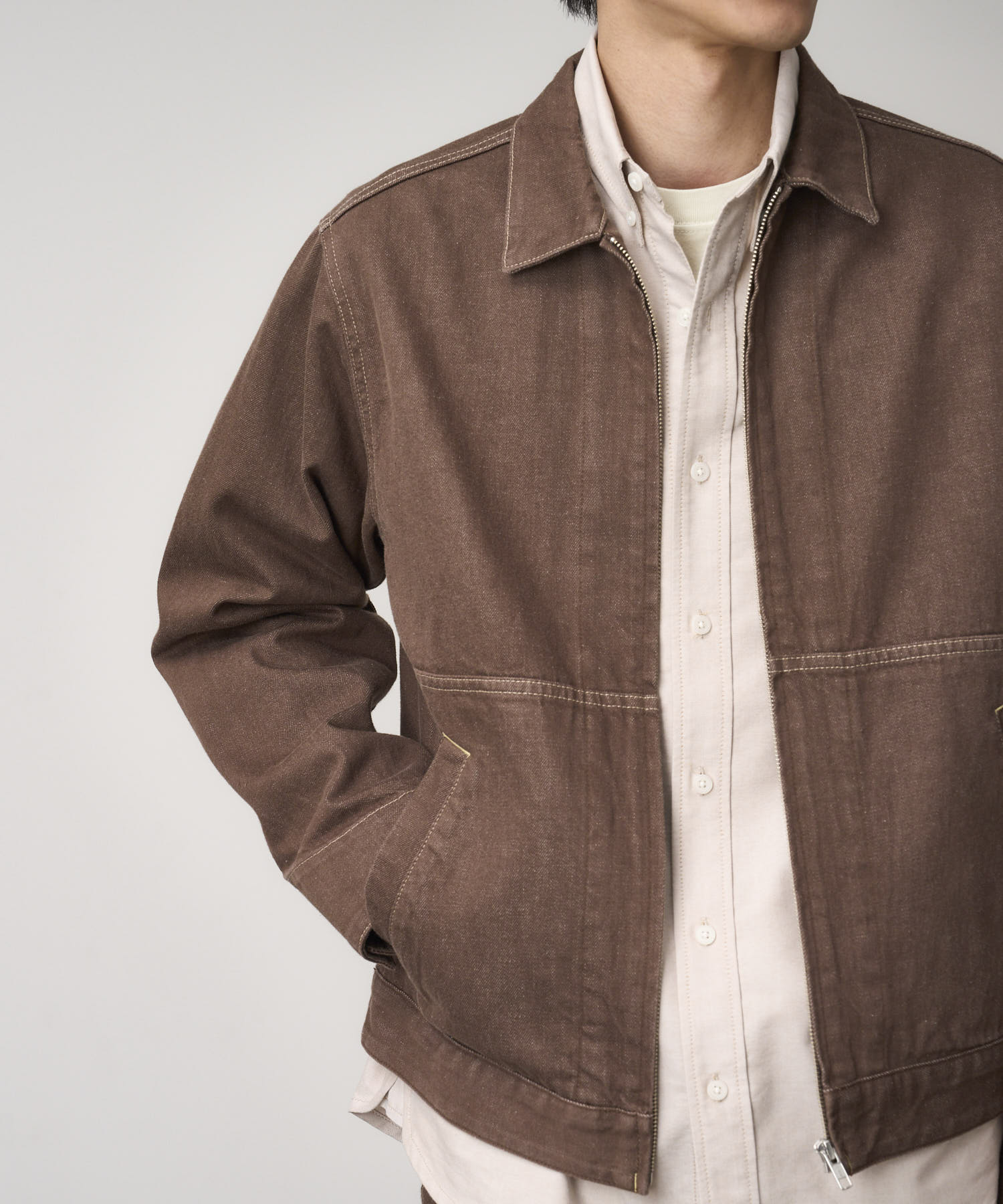 Japanese Slub Denim Jacket - Amber - Image 3