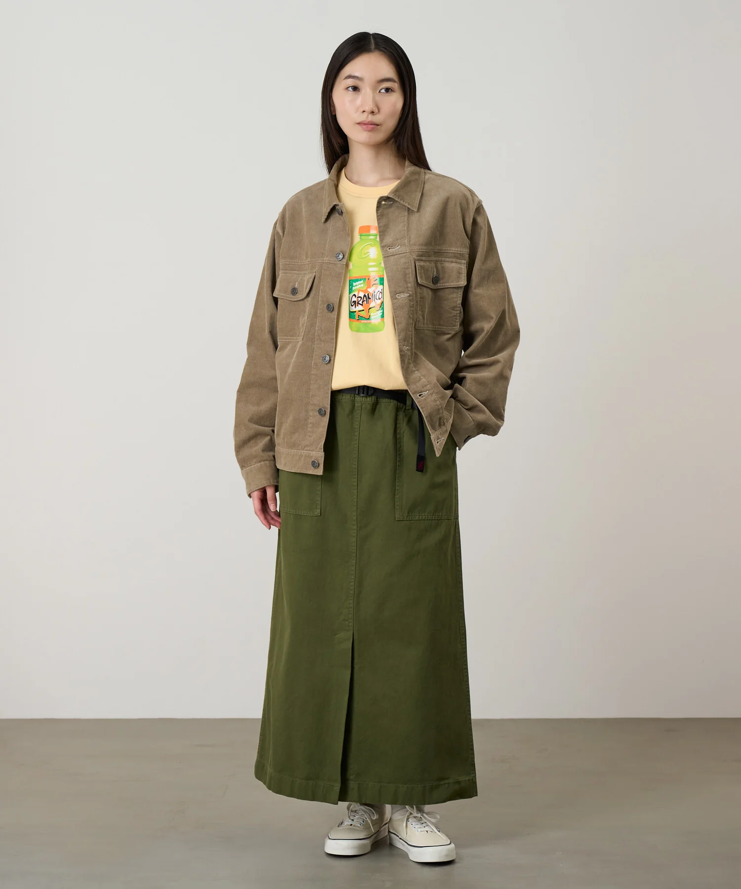 Long Baker Skirt - Olive - Image 2