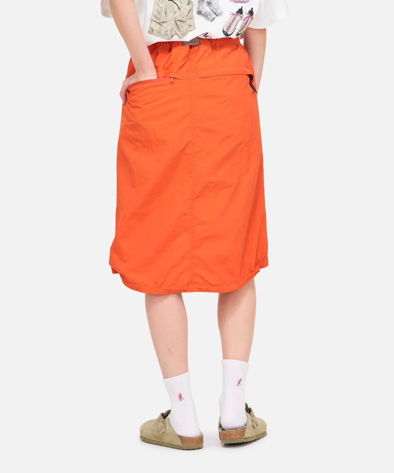 Nylon Packable Midi Skirt - Navy - Image 6