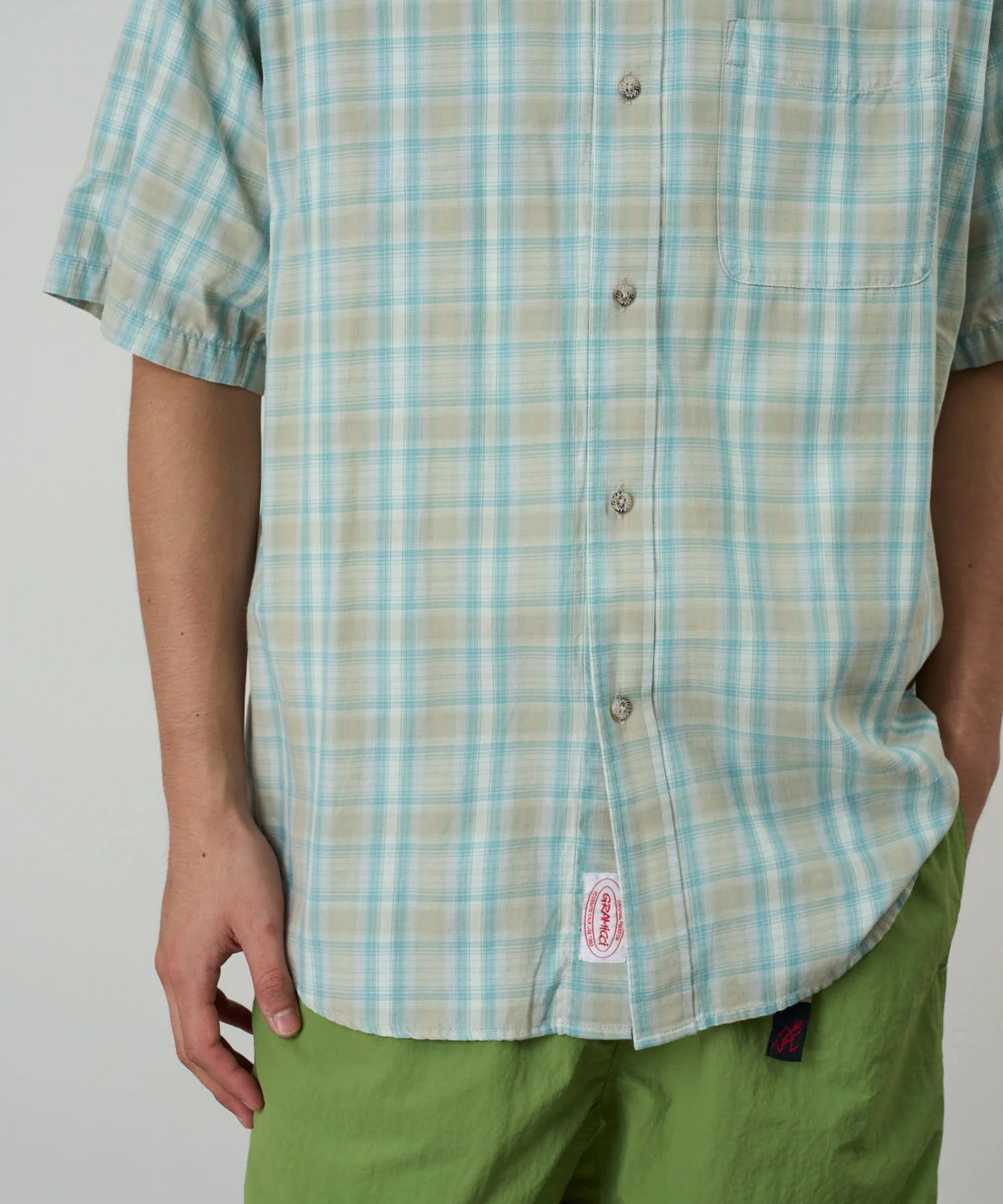 S/S Checkered Ombre Shirt - Blue - Image 2