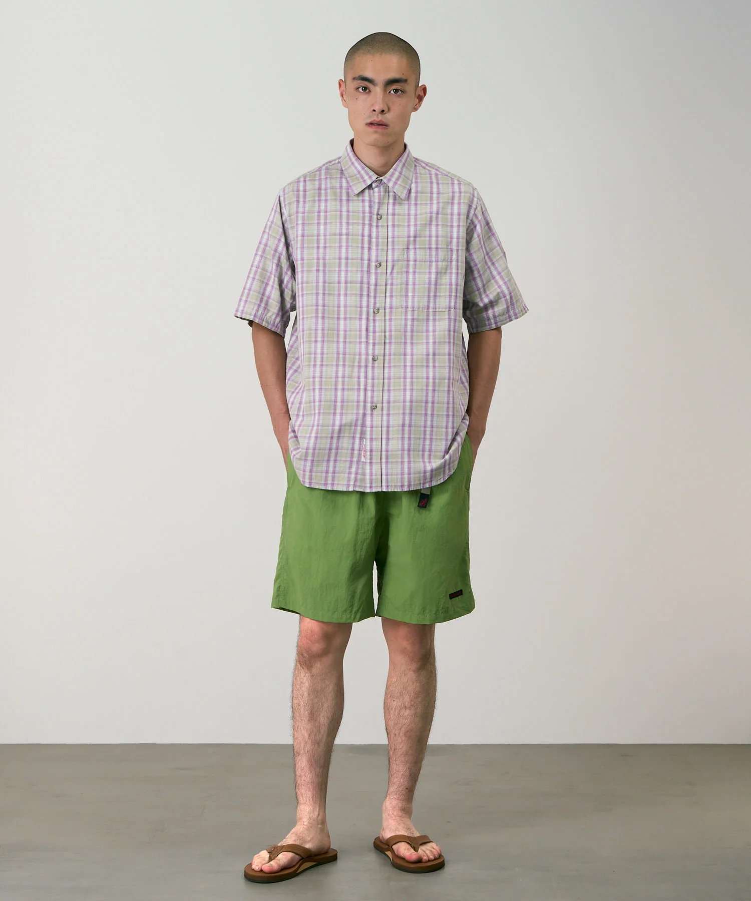 S/S Checkered Ombre Shirt - Purple - Image 3